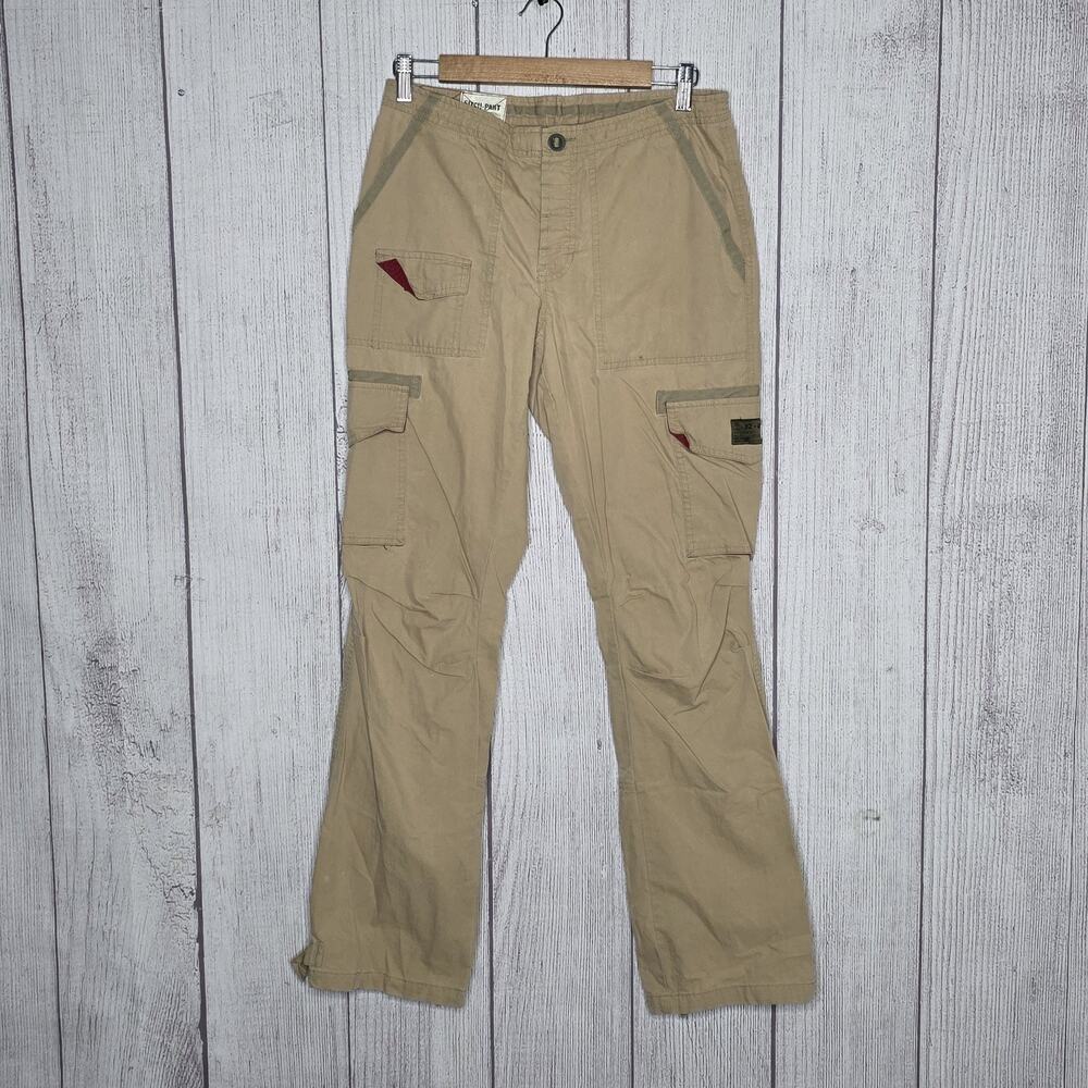 Y2K Abercrombie & Fitch “Fitch-Pant” Utility Cargo Pant with Red Contrast, sz 6 - Picture 1 of 8